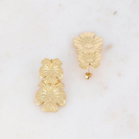 B.O à puce avec deux fleurs 2,3 X 4,1 CM.