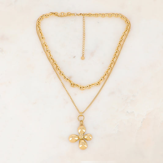 Collier avec avec fleur (40/46+7CM)