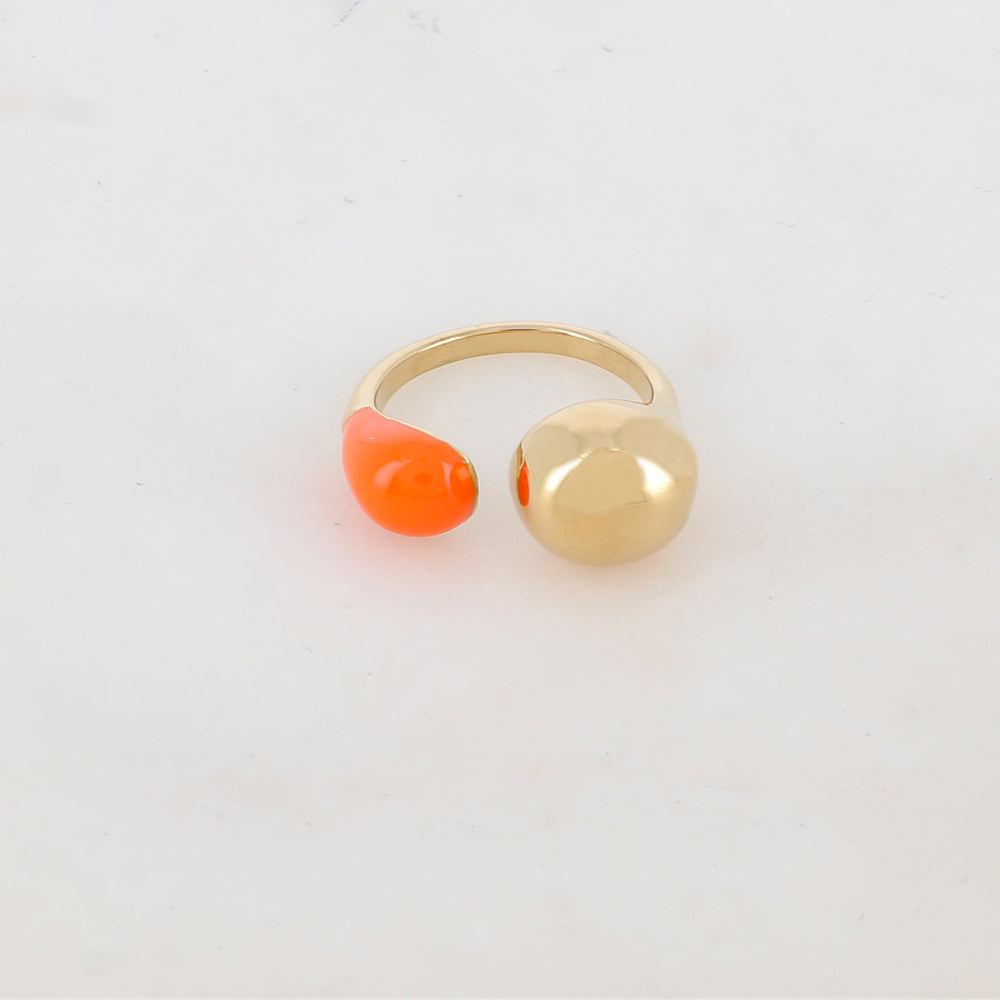 Bague fine avec émail - Fuschia