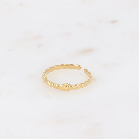 Bague fine - anneau tressé et petits nœuds