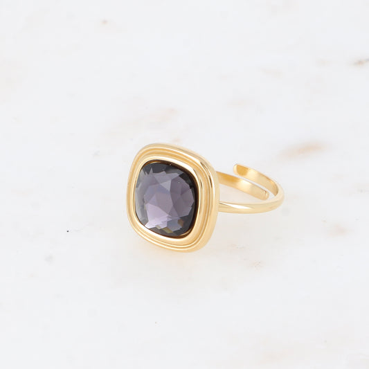 Bague - cristaux 10mm silver grey