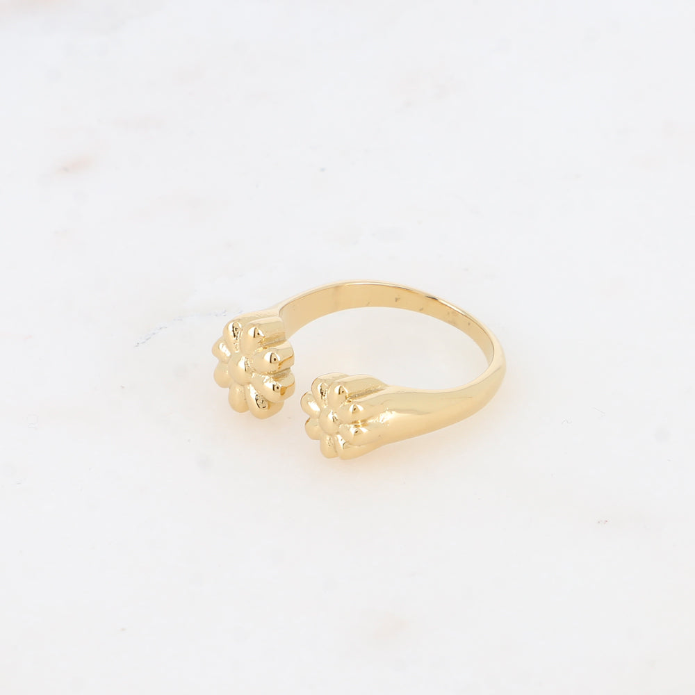 Bague ouverte - double fleur