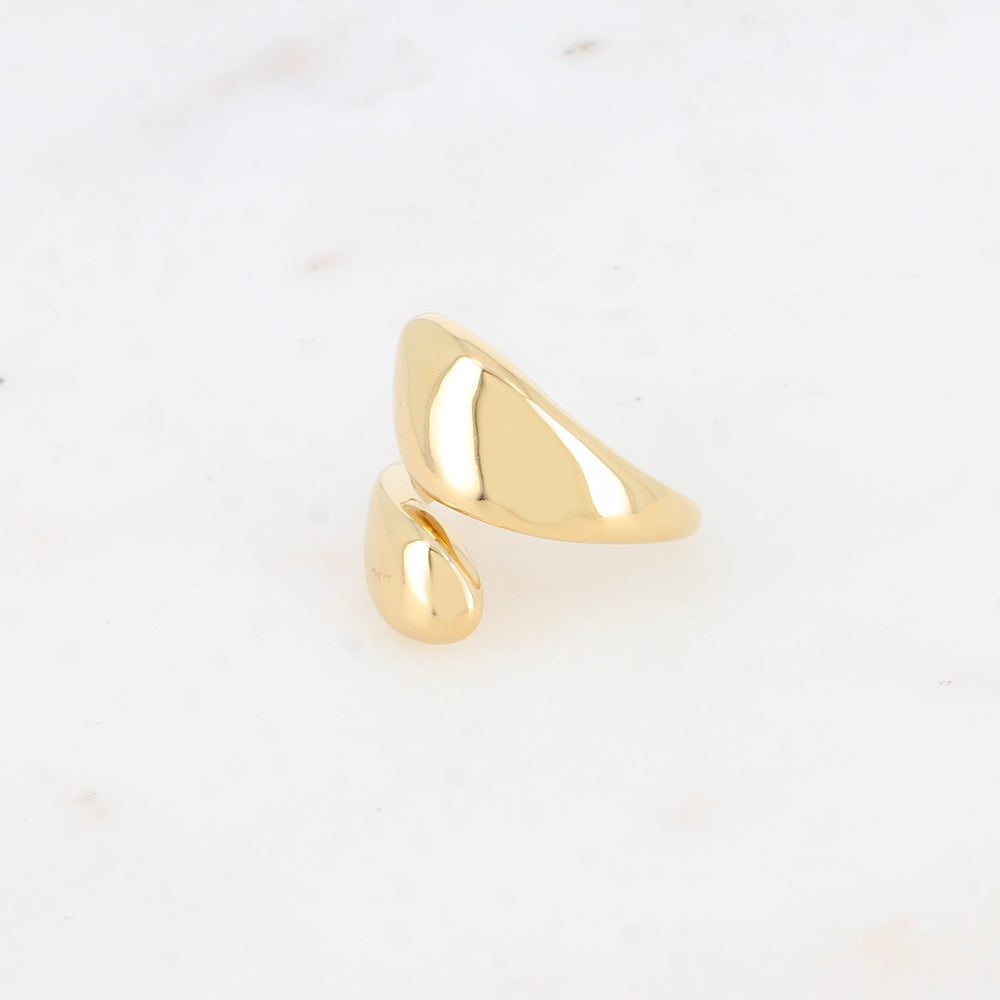 Bague ouverte - lignes lisses entrecroisées