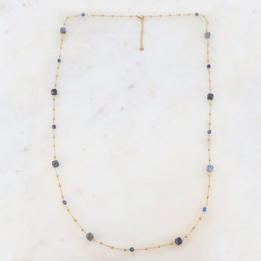 Sautoir avec pierres naturelles (90+5CM)