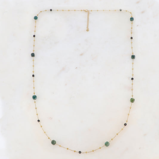 Sautoir avec pierres naturelles (90+5CM)