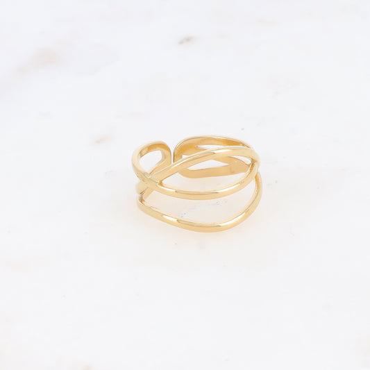 Bague trois rangs effet lisse