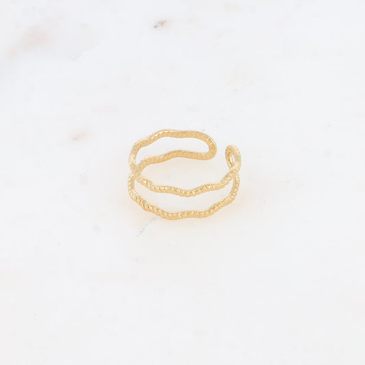 Bague - 2 anneaux zigzag strié
