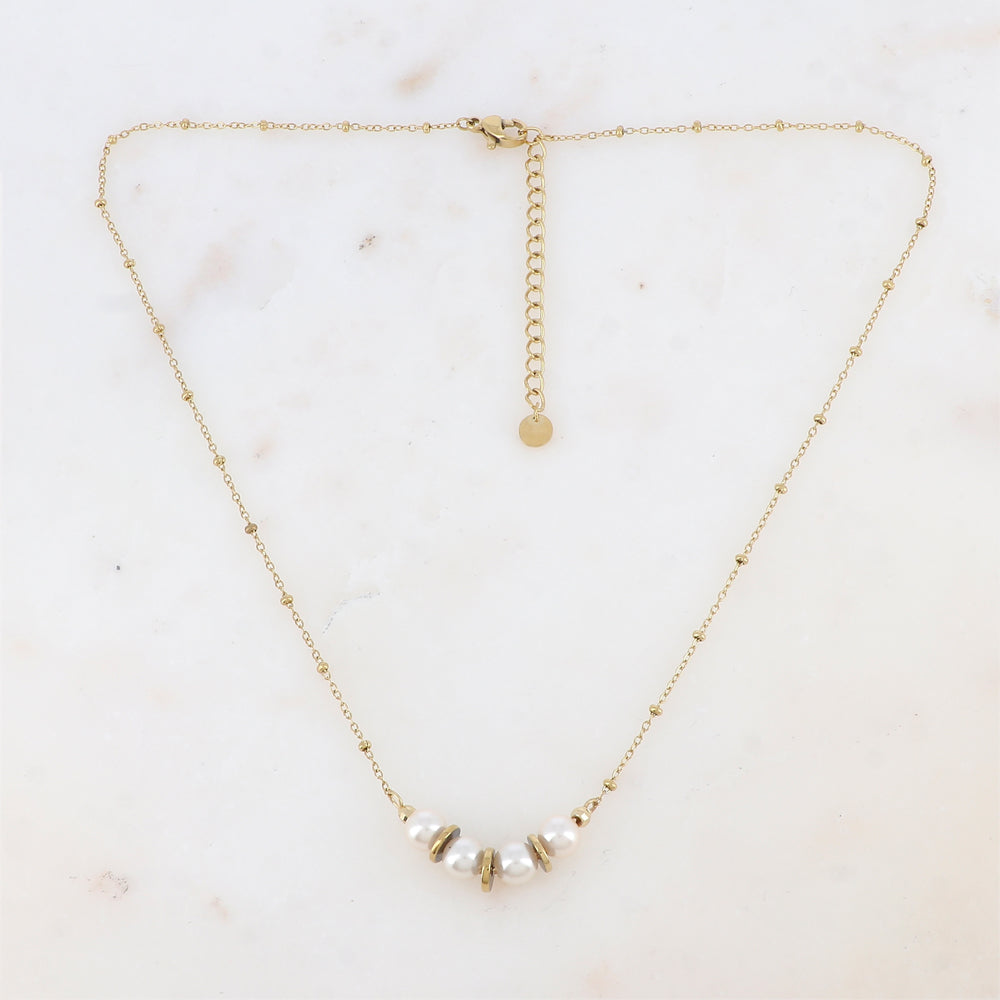 Collier avec perles d'imitation (40+5CM)