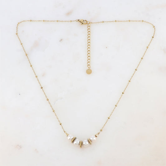 Collier avec perles d'imitation (40+5CM)