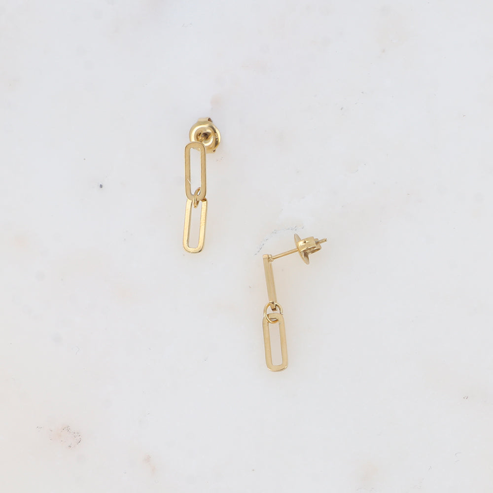 Boucles pendantes - double anneau ovale fin 4x22 mm