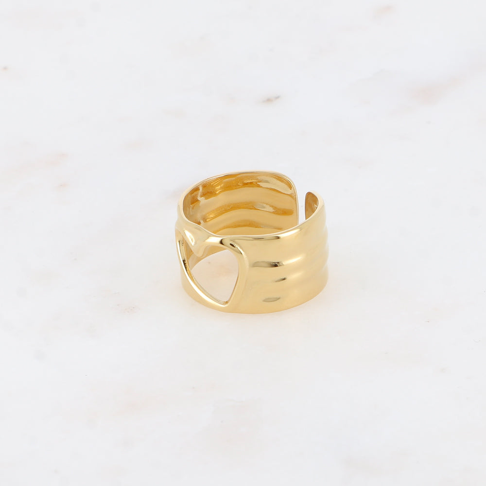 Bague - anneau martelé avec cœur ajouré