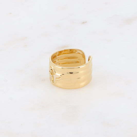 Bague - anneau martelé avec oiseau ajouré