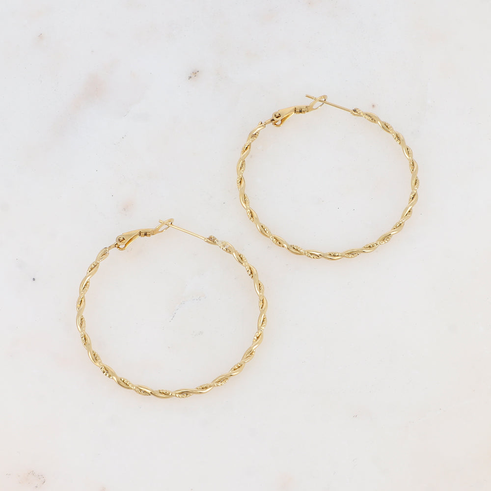 Créoles torsadées 4 cm.