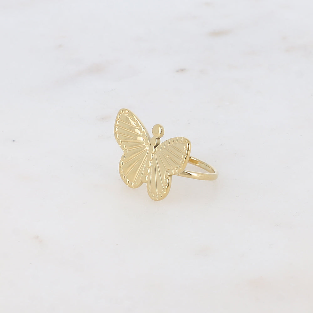 Bague - grand papillon texturé