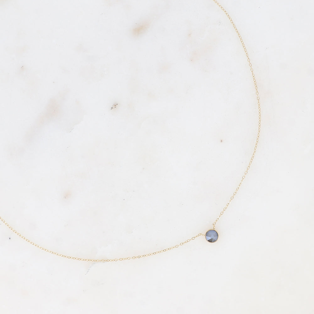 Collier orné de cristal de Swarovski® PP20 - Dark grey