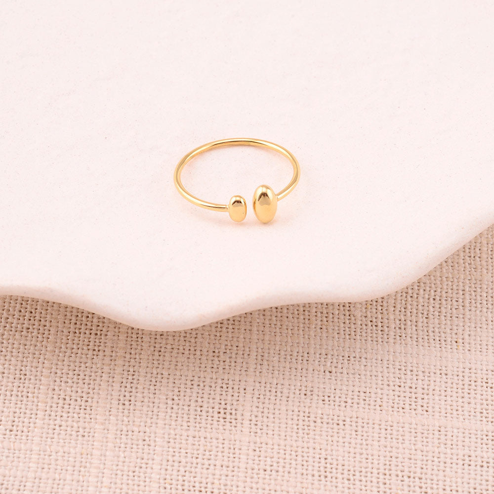 Bague ouverte - double ovale