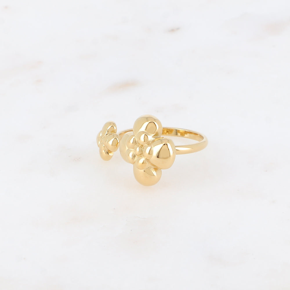 Bague ouverte - double fleur