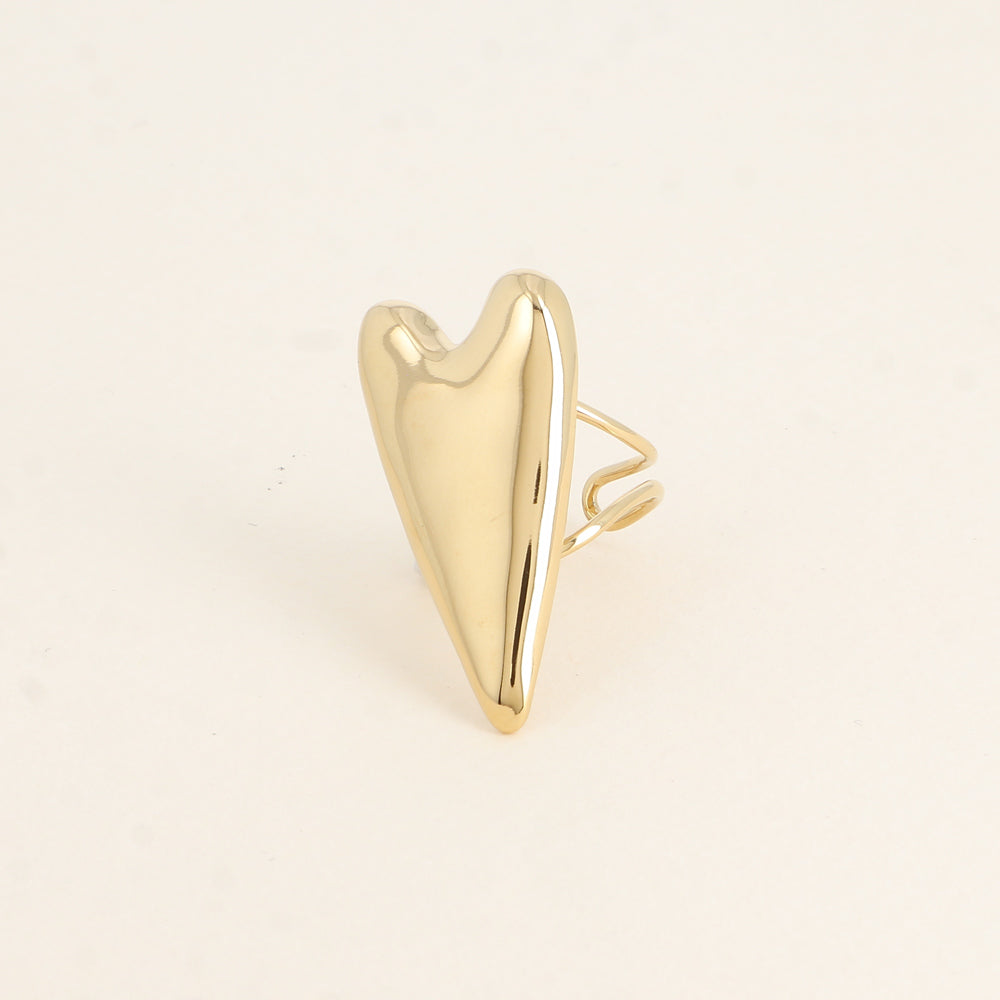 Bague - motif cœur allongé et plat