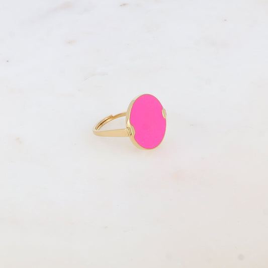 Bague fine avec l'émail - Fuschia