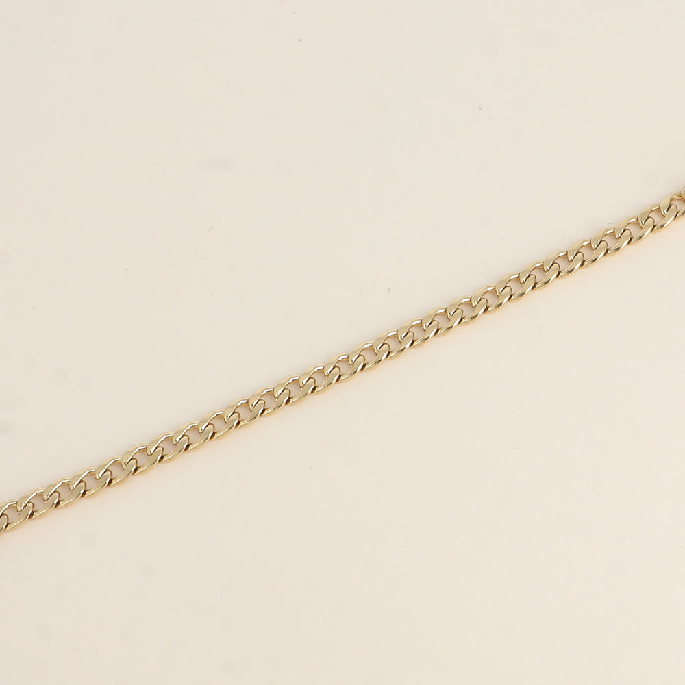 Bracelet - maille gourmette, fermoir bouée, perle d'eau douce 19 cm