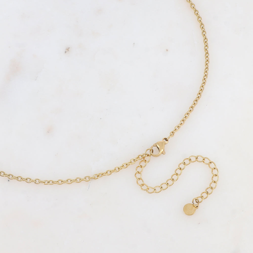 Sautoir en maille avec pendentif forme fleur (80+7CM)