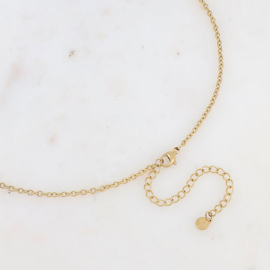 Sautoir en maille avec pendentif forme fleur (80+7CM)