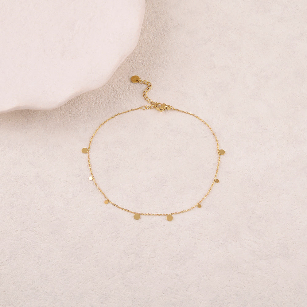 Chaine de cheville avec pampilles rondes (22+3CM)