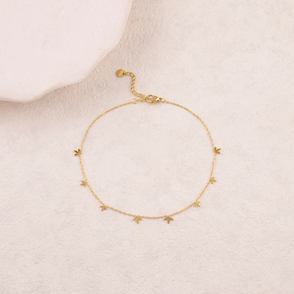 Chaine de cheville avec pampilles feuilles (22+3CM)