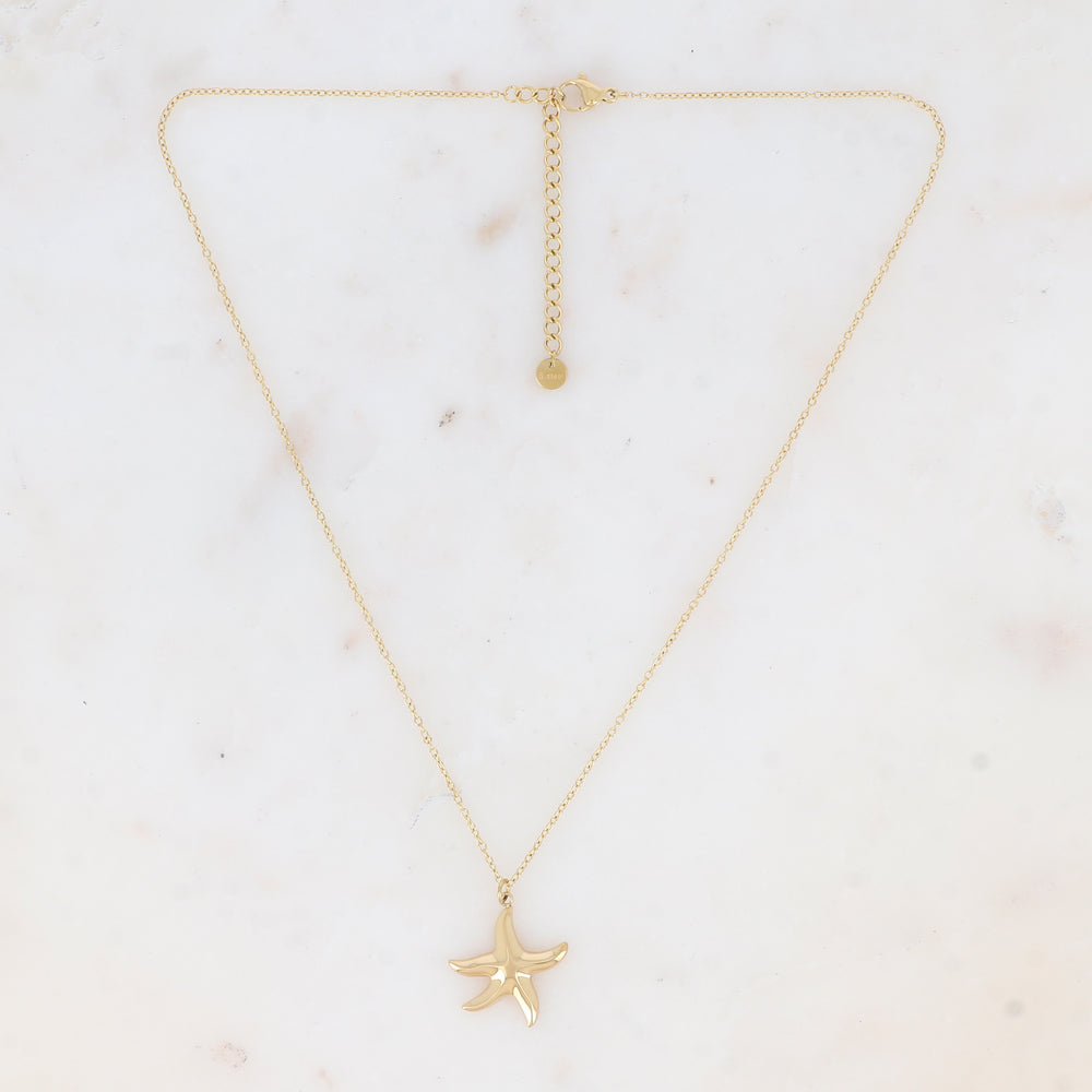 Collier avec étoile de mer, effet miroir (40+5CM)