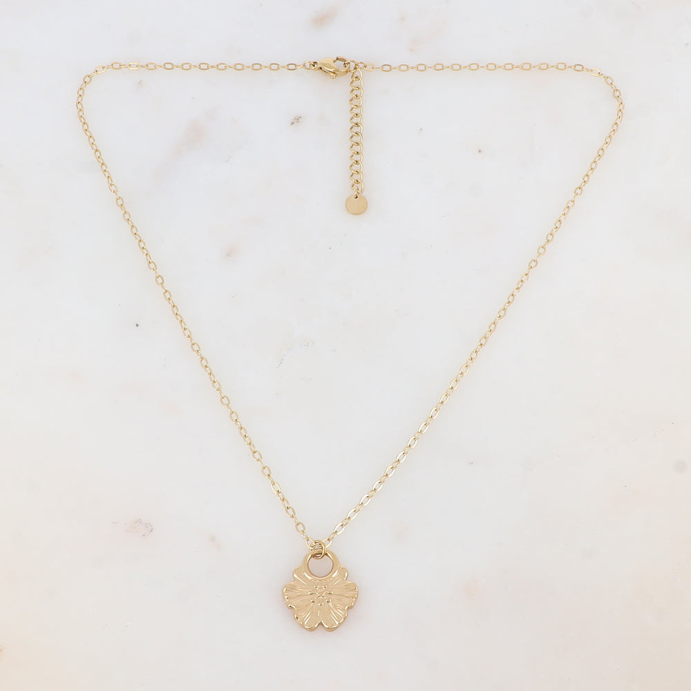 Collier avec pampille fleur (40.5+5CM)
