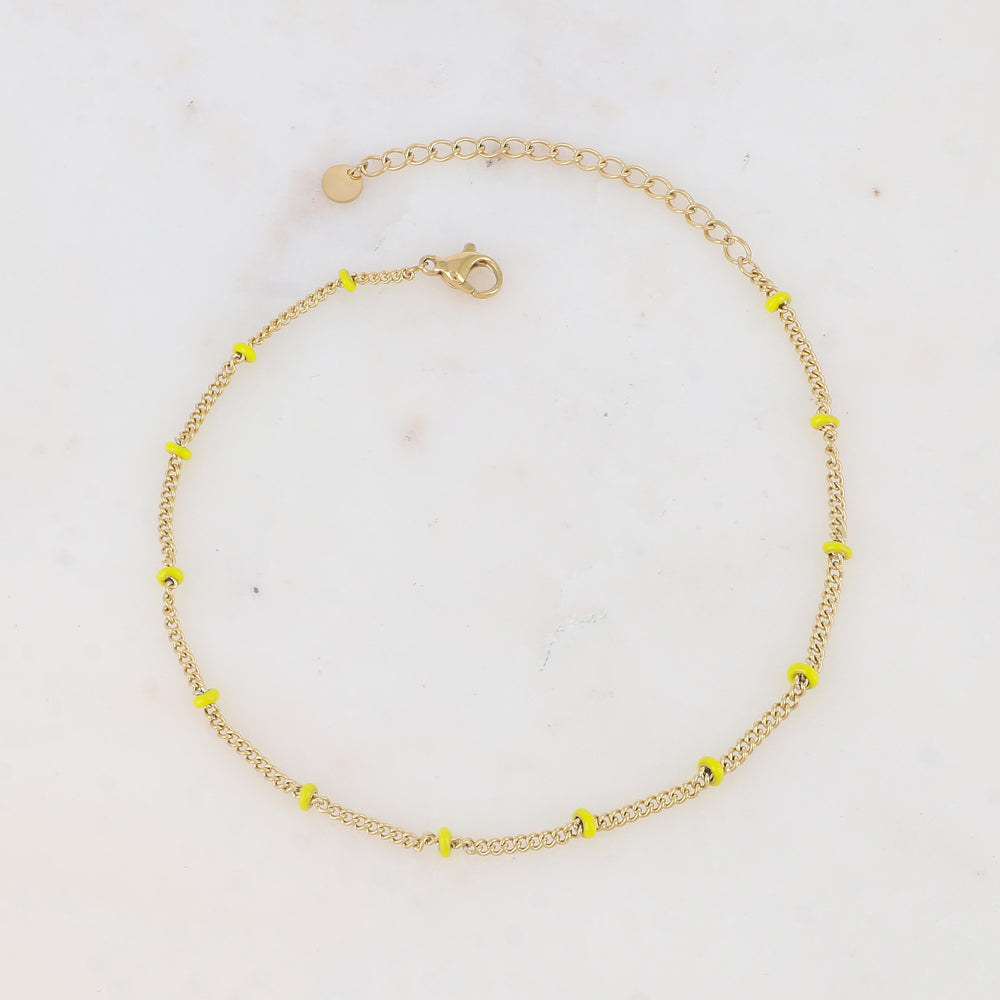 Chaîne de cheville avec pièces émaillées (22+5CM)