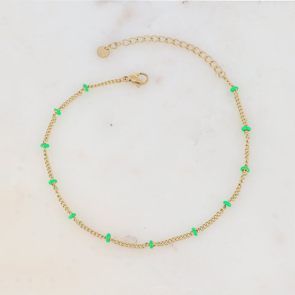 Chaîne de cheville avec pièces émaillées (22+5CM)