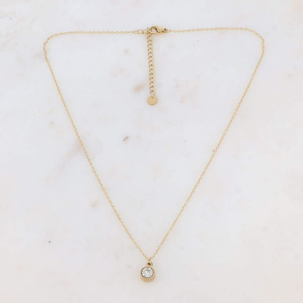 Collier avec pendentif strassé (40+5CM)