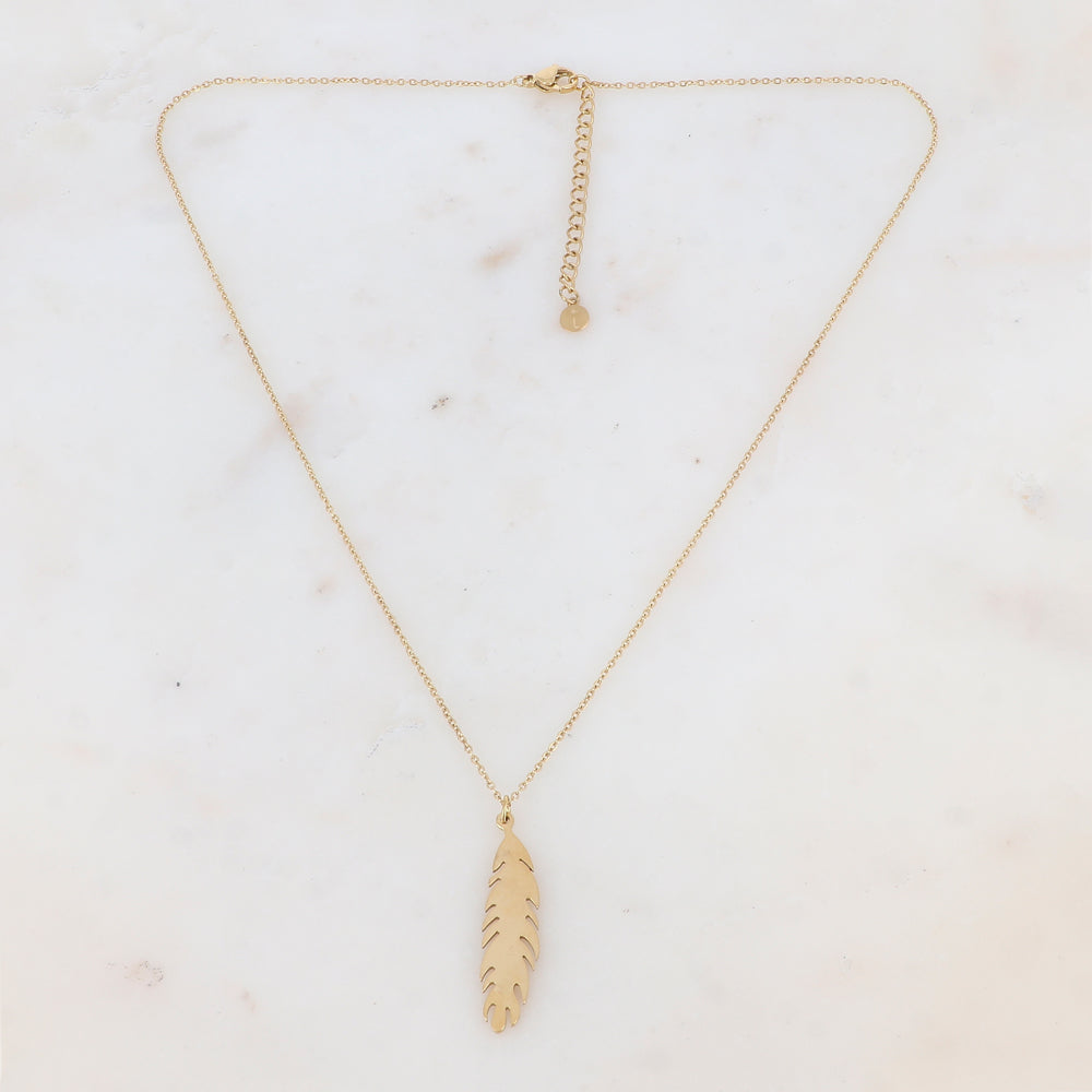 Collier avec pendentif forme feuille (45+5CM)