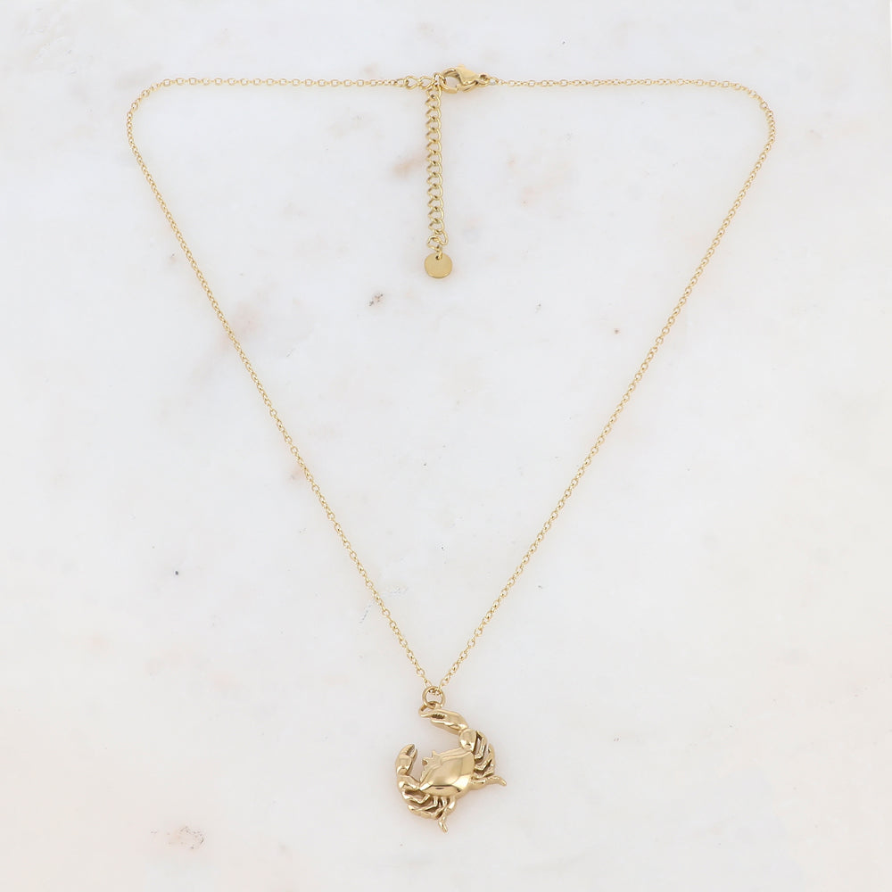 Collier avec pendentif forme crabe (40+5CM)