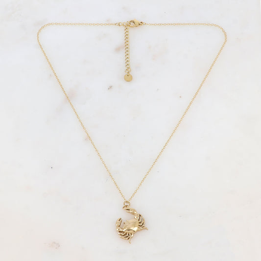 Collier avec pendentif forme crabe (40+5CM)