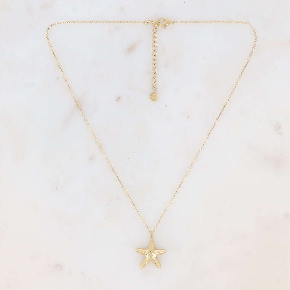 Collier avec pendentif étoile de mer effet miroir (40+5CM)