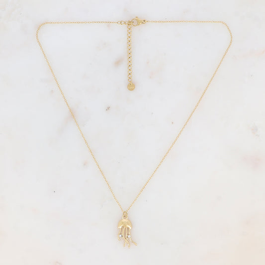 Collier avec pendentif méduse orné de strass (40+5CM)