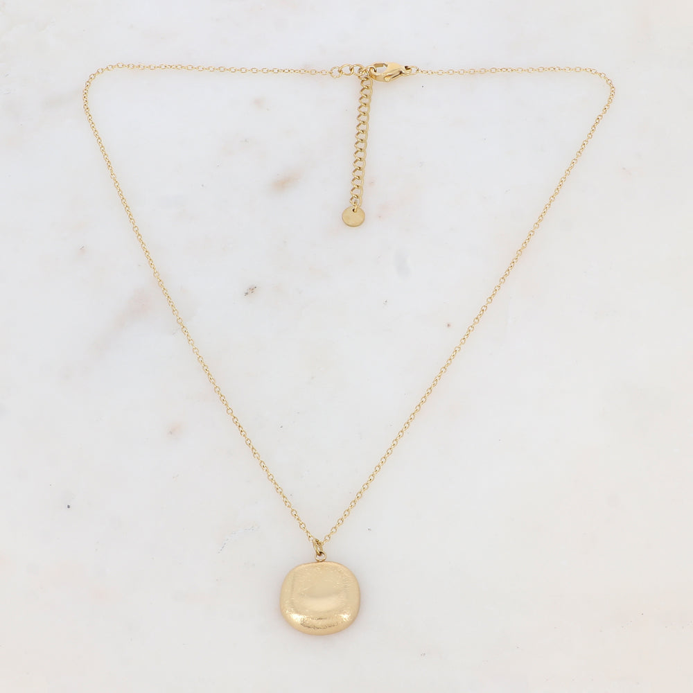 Collier avec pendentif carré effet brossé (40+5CM)