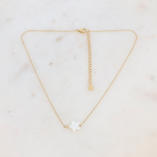 Collier avec pendentif étoile en nacre (38+7CM)
