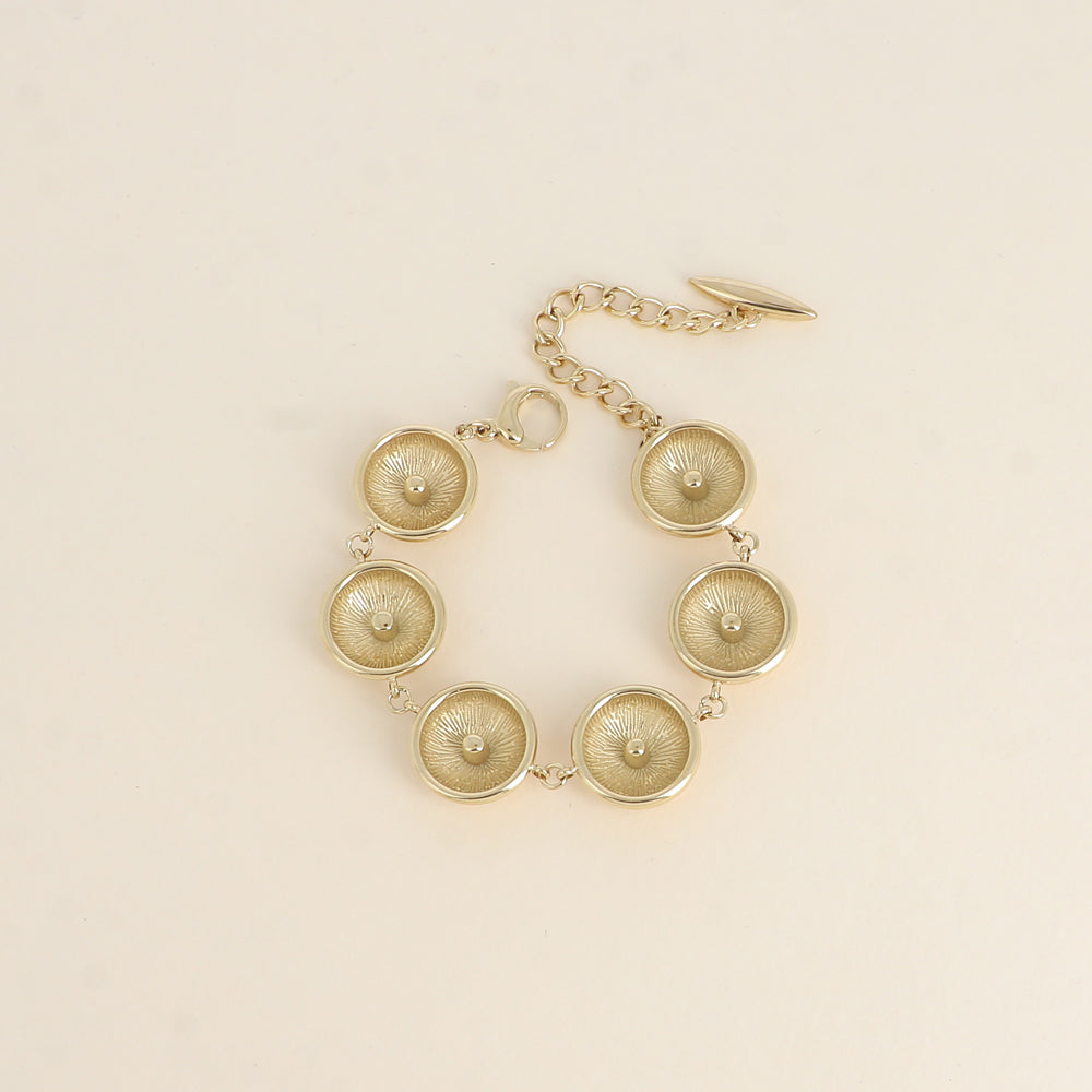 Bracelet - maillons incurvés, double face, brillante et texturée 14,5+5 cm