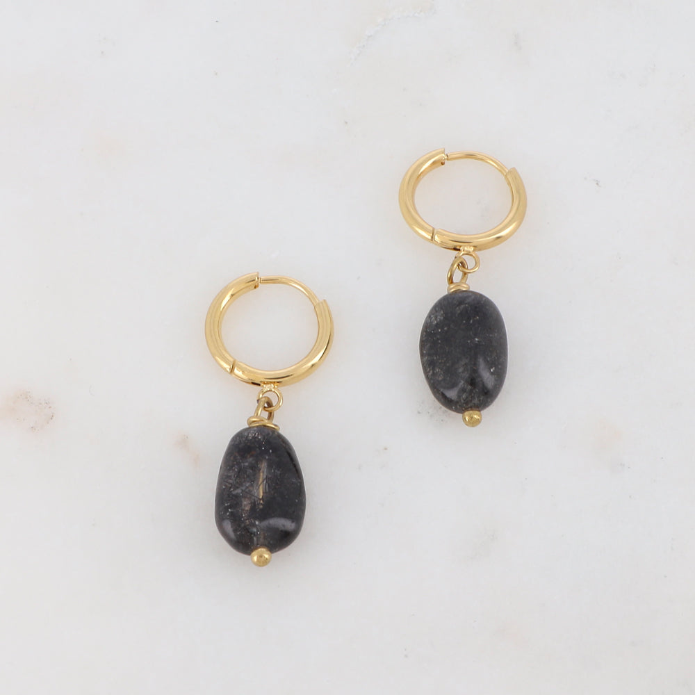 Créoles avec pierres naturelles 0,9x2,8 cm