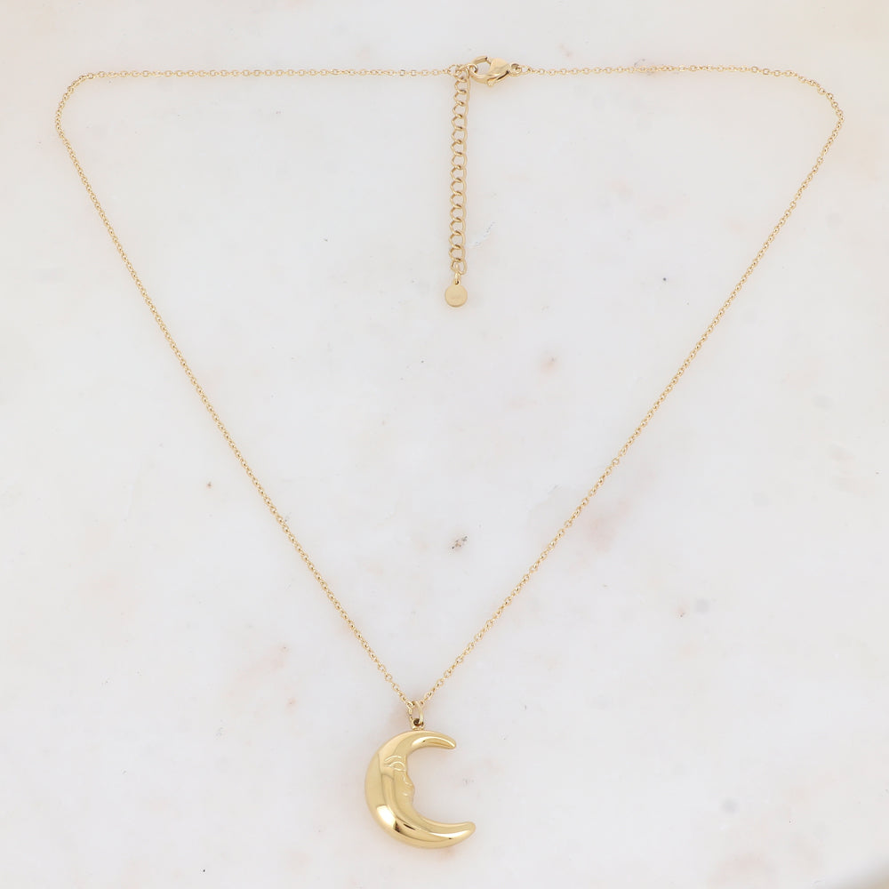 Sautoir avec pendentif lune 60+5 cm