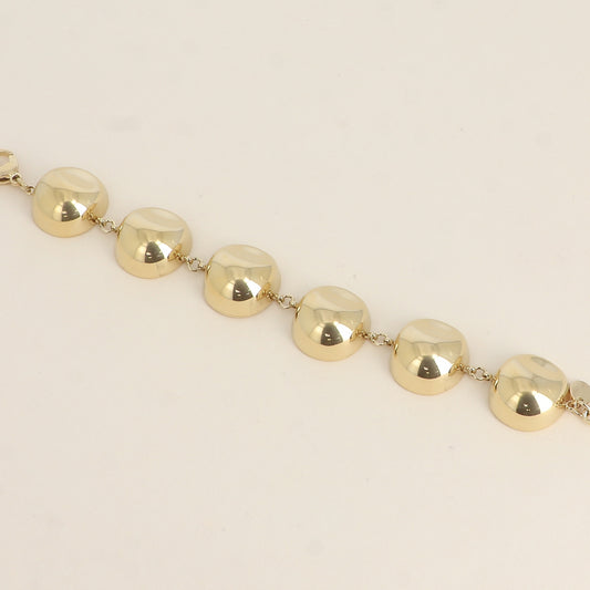 Bracelet - maillons ronds incurvés et martelés 15,5+3 cm