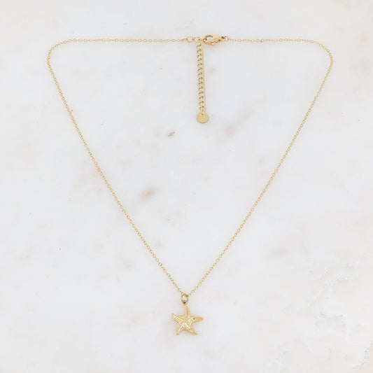 Collier avec pendentif forme étoile de mer (40+5CM)