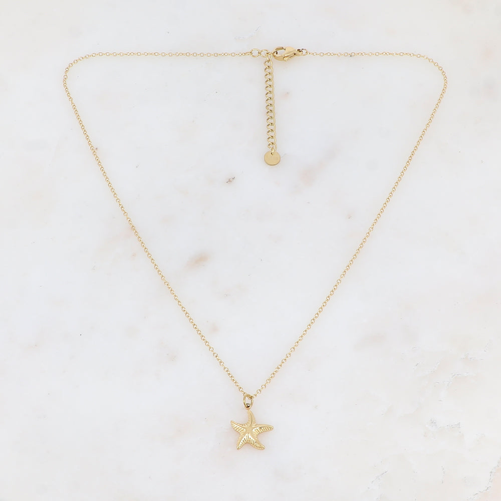 Collier avec pendentif forme étoile de mer (40+5CM)