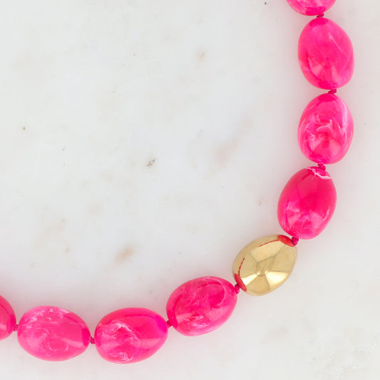 Collier avec perles en résine 42+5 cm