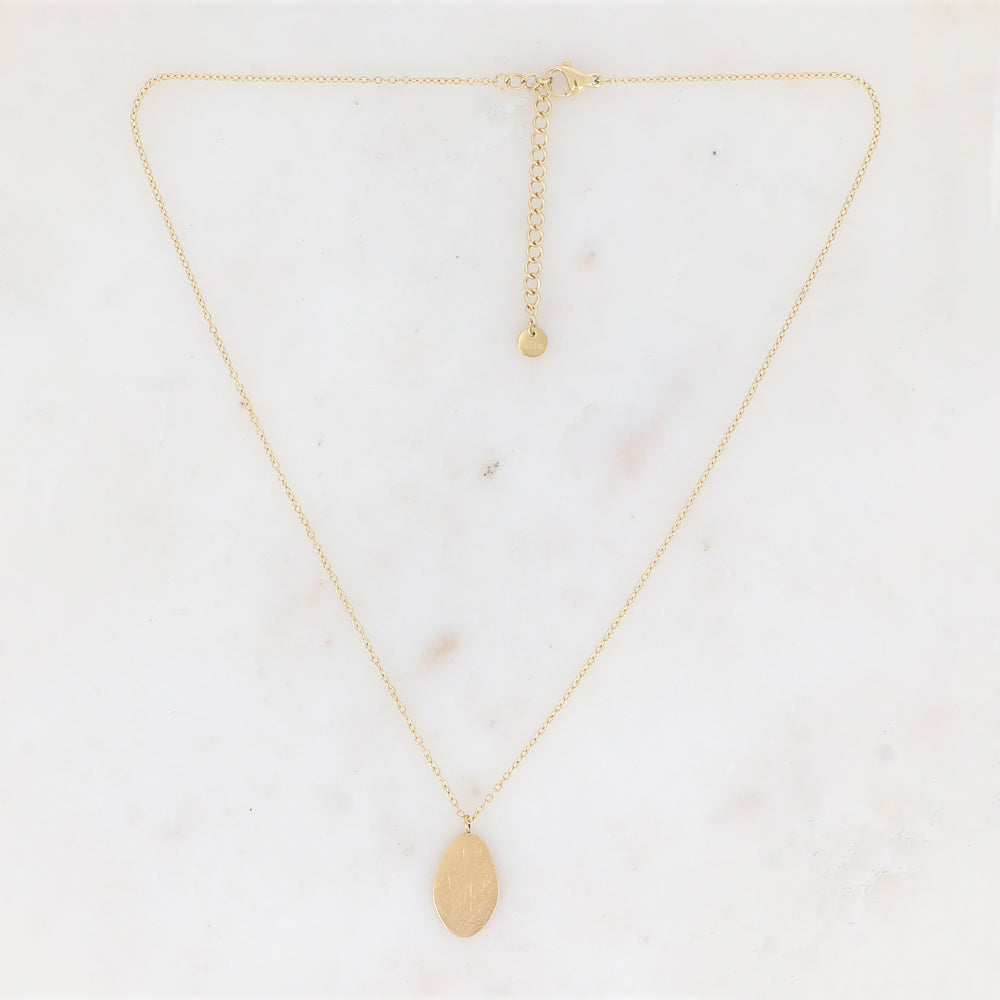 Collier avec pampille géométrique effet brossé (40+5CM)