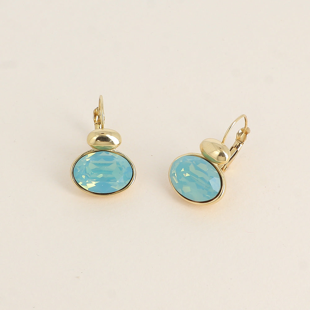 Boucles dorées - ornées de cristaux de Swarovski® - Pacific opal