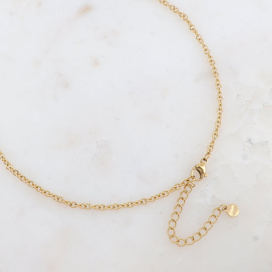 Sautoir avec pendentif rond émaillé et étoilé (60+5CM)